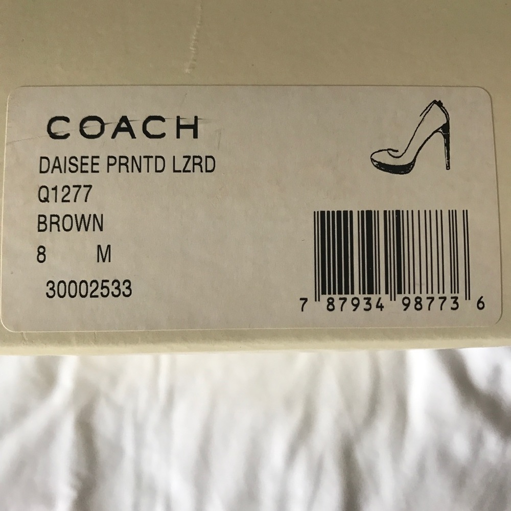 New Coach Daisee Printed Lizard Heels, 8 (8.5) - Picture 8 of 8